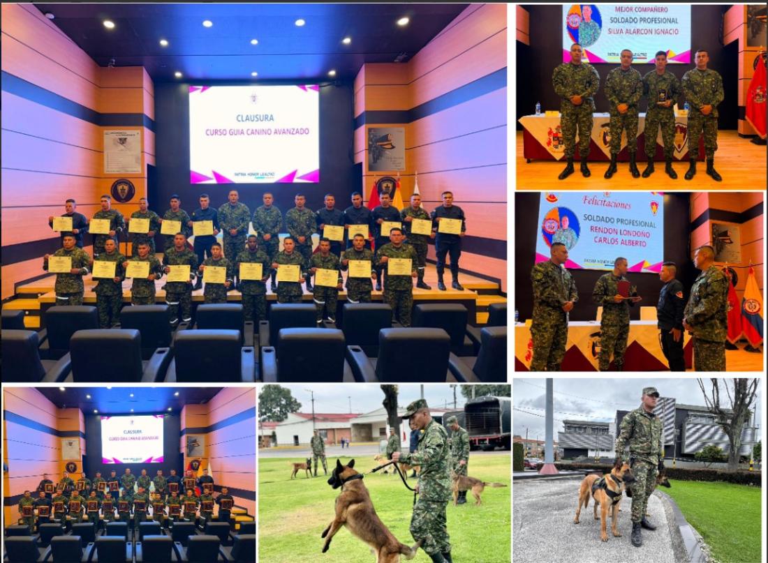 Nuevos guías caninos fortalecen las capacidades operacionales del Ejército Nacional